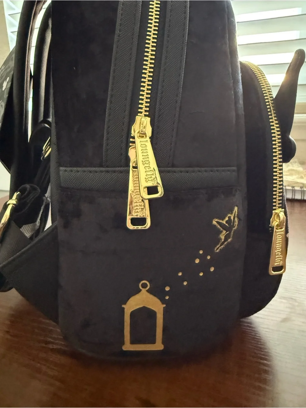 Loungefly Tinker Bell Pixie Dust Black Velvet Mini Backpack *NWT